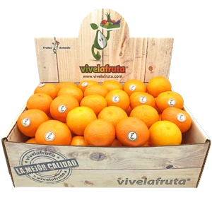 Caja de 7 kg con naranjas frescas de zumo. Ideal para empresas y oficinas.